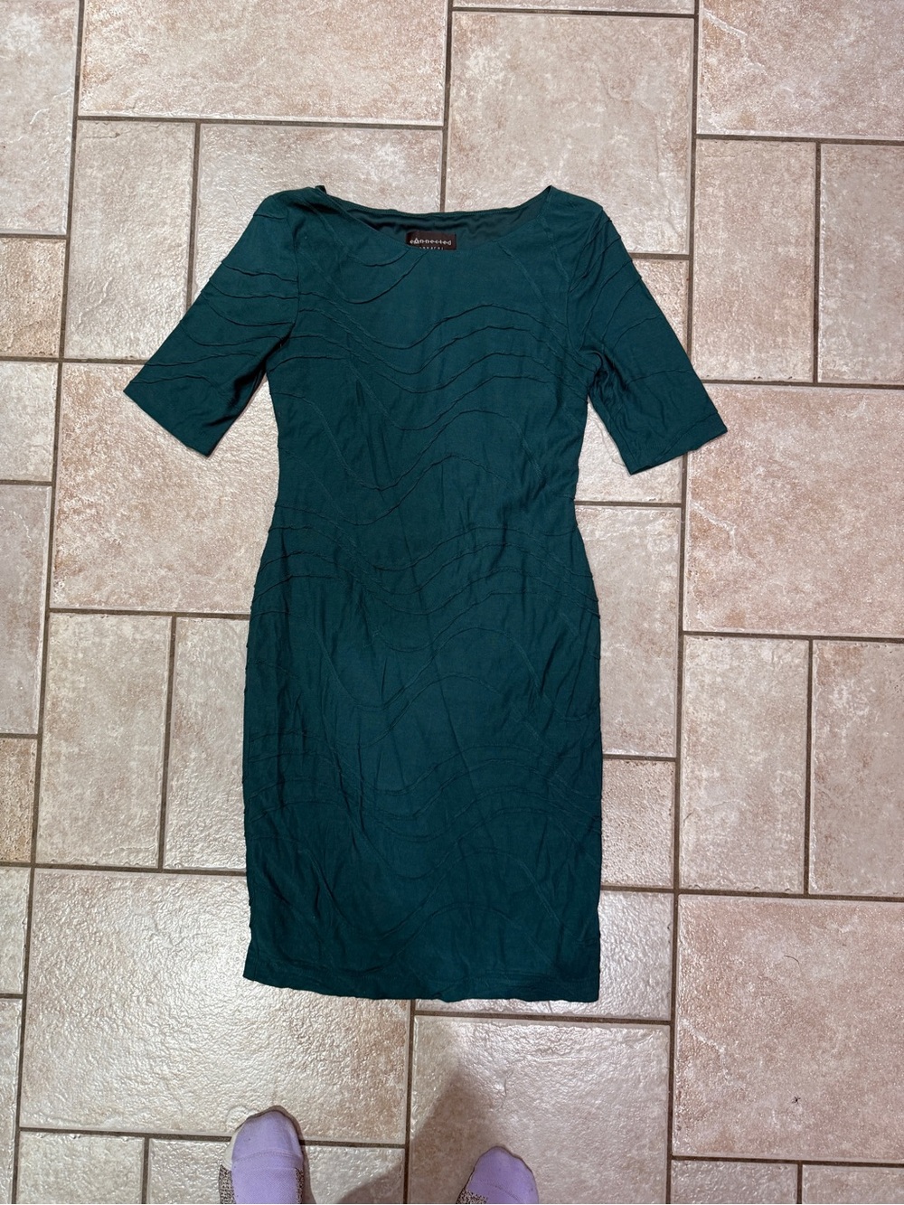 Connected Brand: Women’s Teal Sheath Dress - Classic Short Sleeve— size 10
